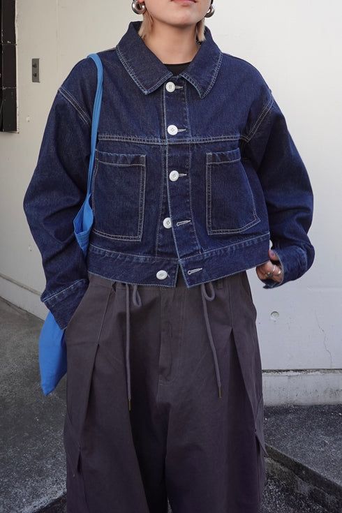 ホワイトボタンデニムJK